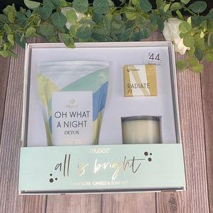 Musee All Is Bright Bath Soak, Candle & Soap Set 3 Pieces